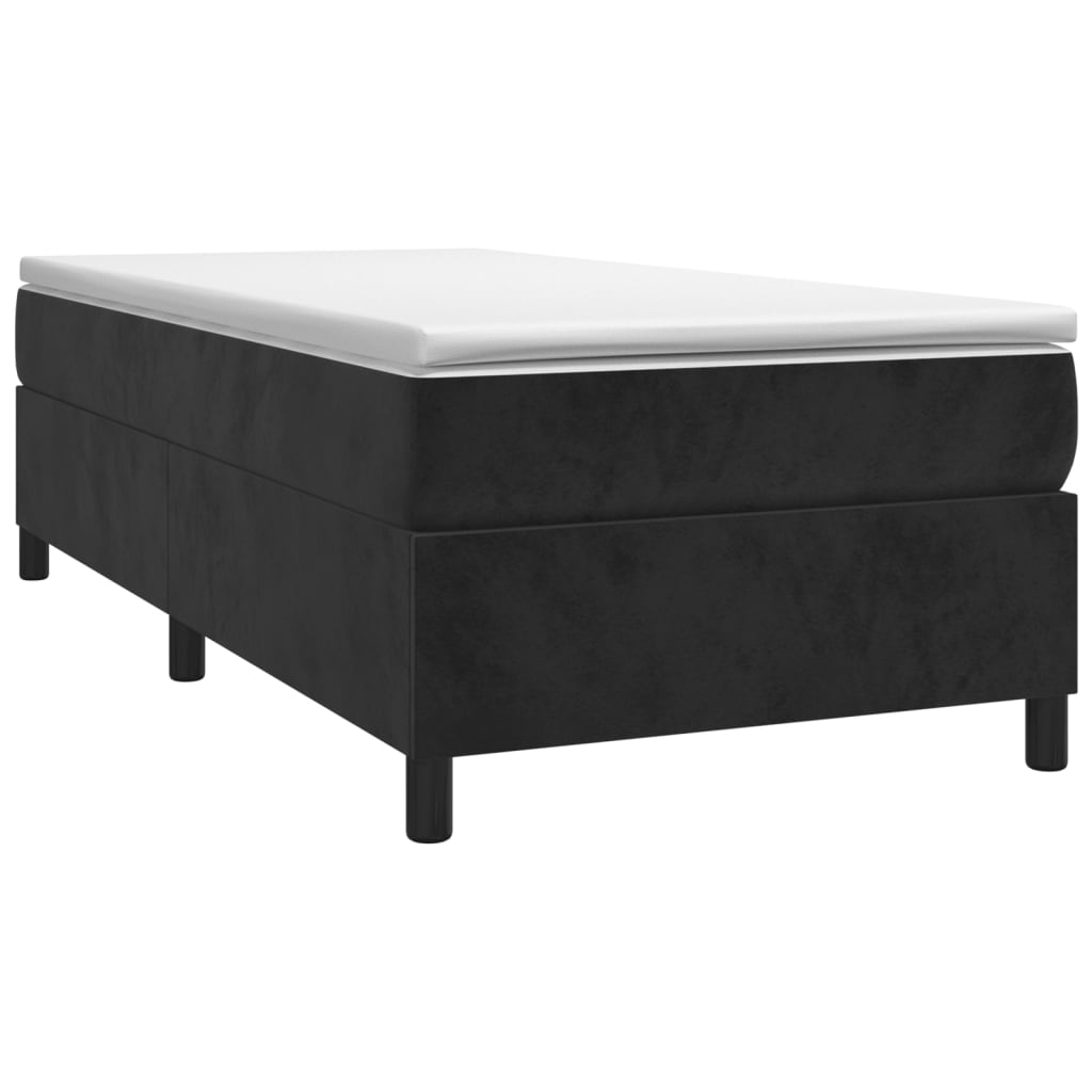 Okvir za krevet s oprugom crni 90x190 cm baršunasti