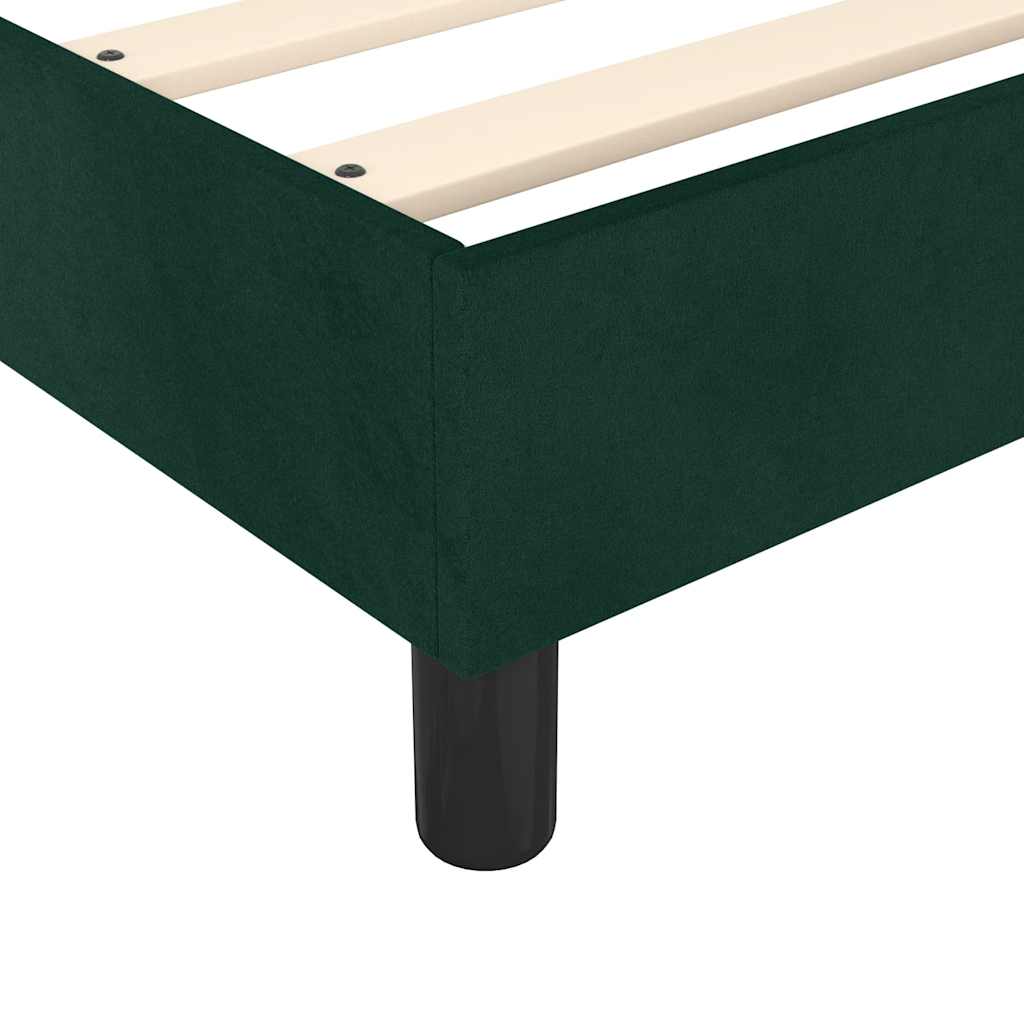 Okvir za krevet s oprugom tamnozeleni 90x190 cm baršunasti