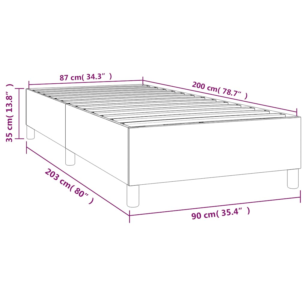 Okvir za krevet s oprugom tamnozeleni 90x200 cm baršunasti