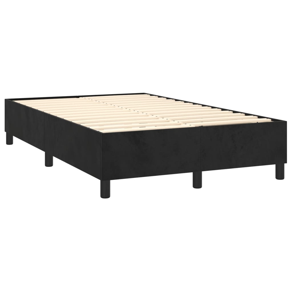 Okvir za krevet s oprugom crni 120 x 200 cm baršunasti