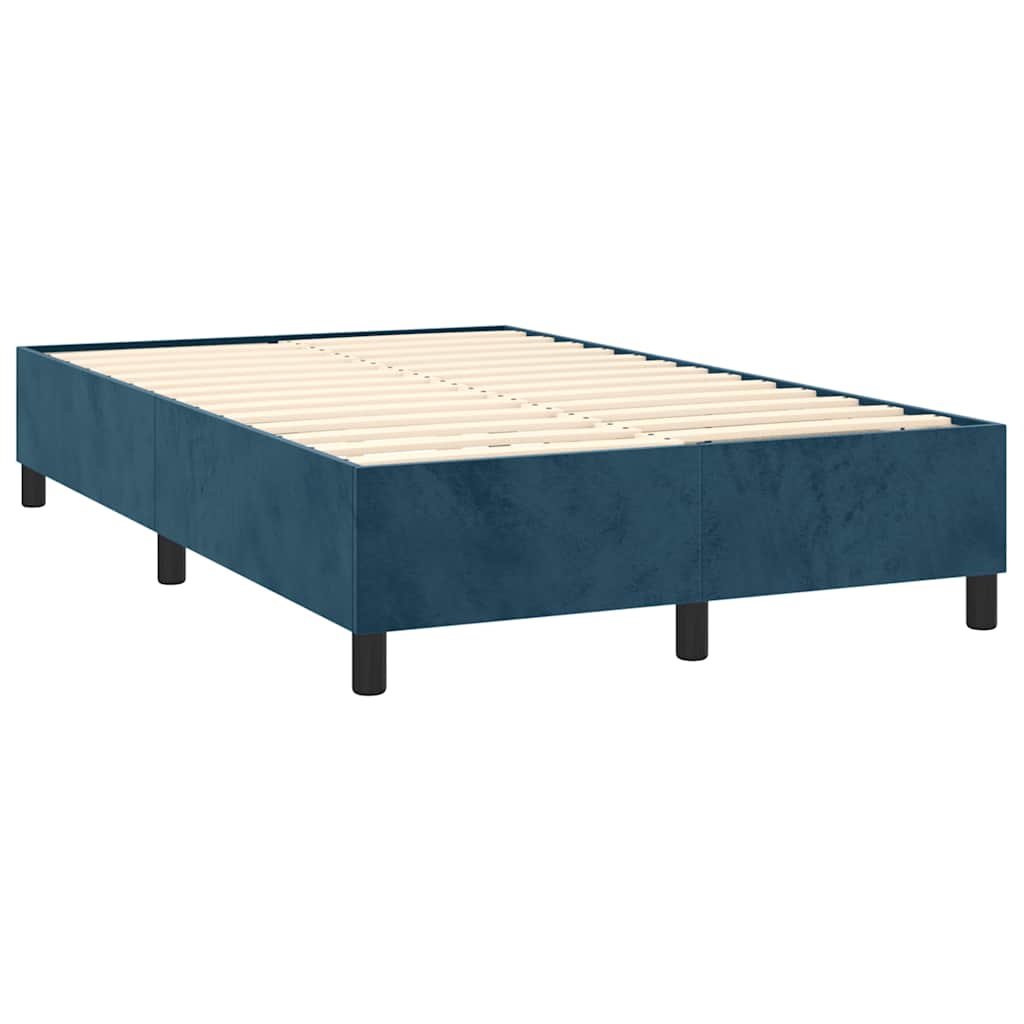 Okvir za krevet s oprugom tamnoplavi 120 x 200 cm baršunasti