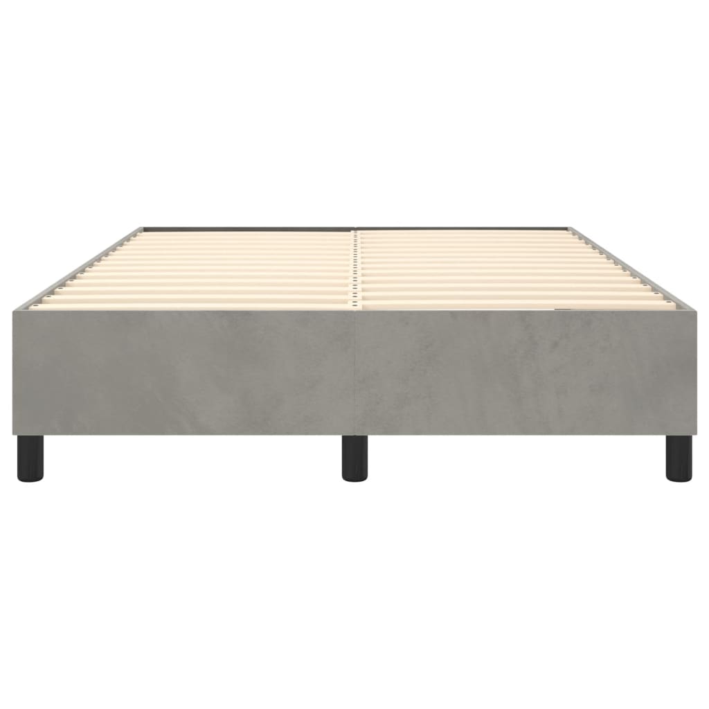Okvir za krevet s oprugom svjetlosivi 140 x 190 cm baršunasti
