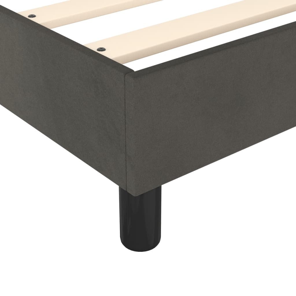 Okvir za krevet s oprugom tamnosivi 180x200 cm baršunasti