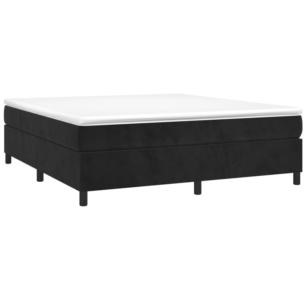 Okvir za krevet s oprugom crni 180x200 cm baršunasti