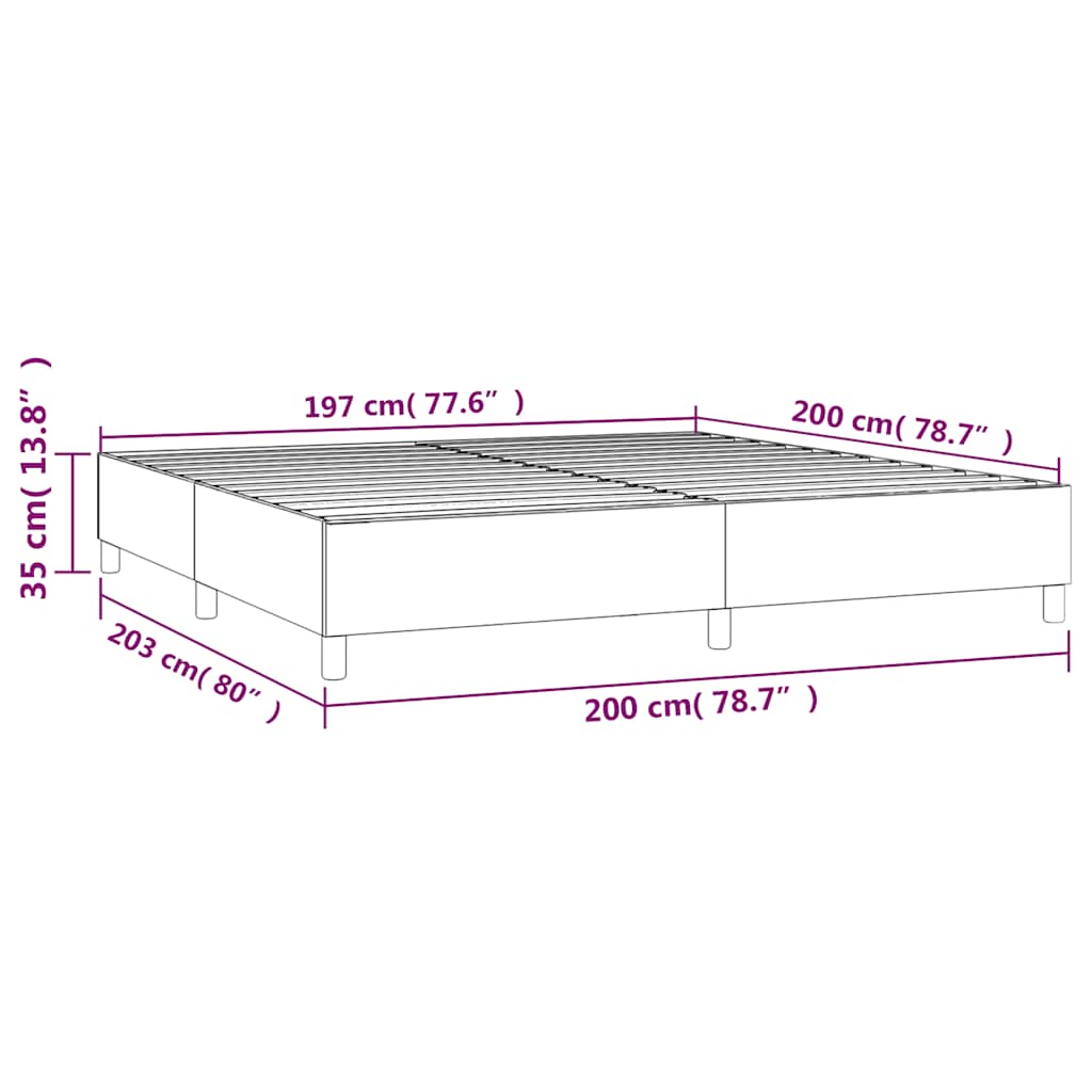 Okvir za krevet s oprugom tamnozeleni 200x200 cm baršunasti