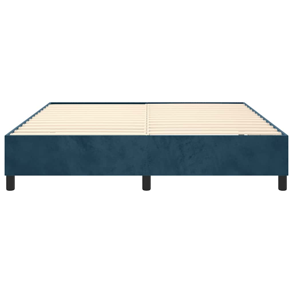 Okvir za krevet s oprugom tamnoplavi 200x200 cm baršunasti