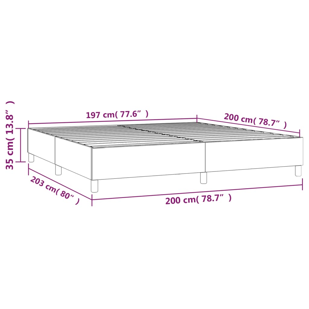 Okvir za krevet s oprugom ružičasti 200x200 cm baršunasti