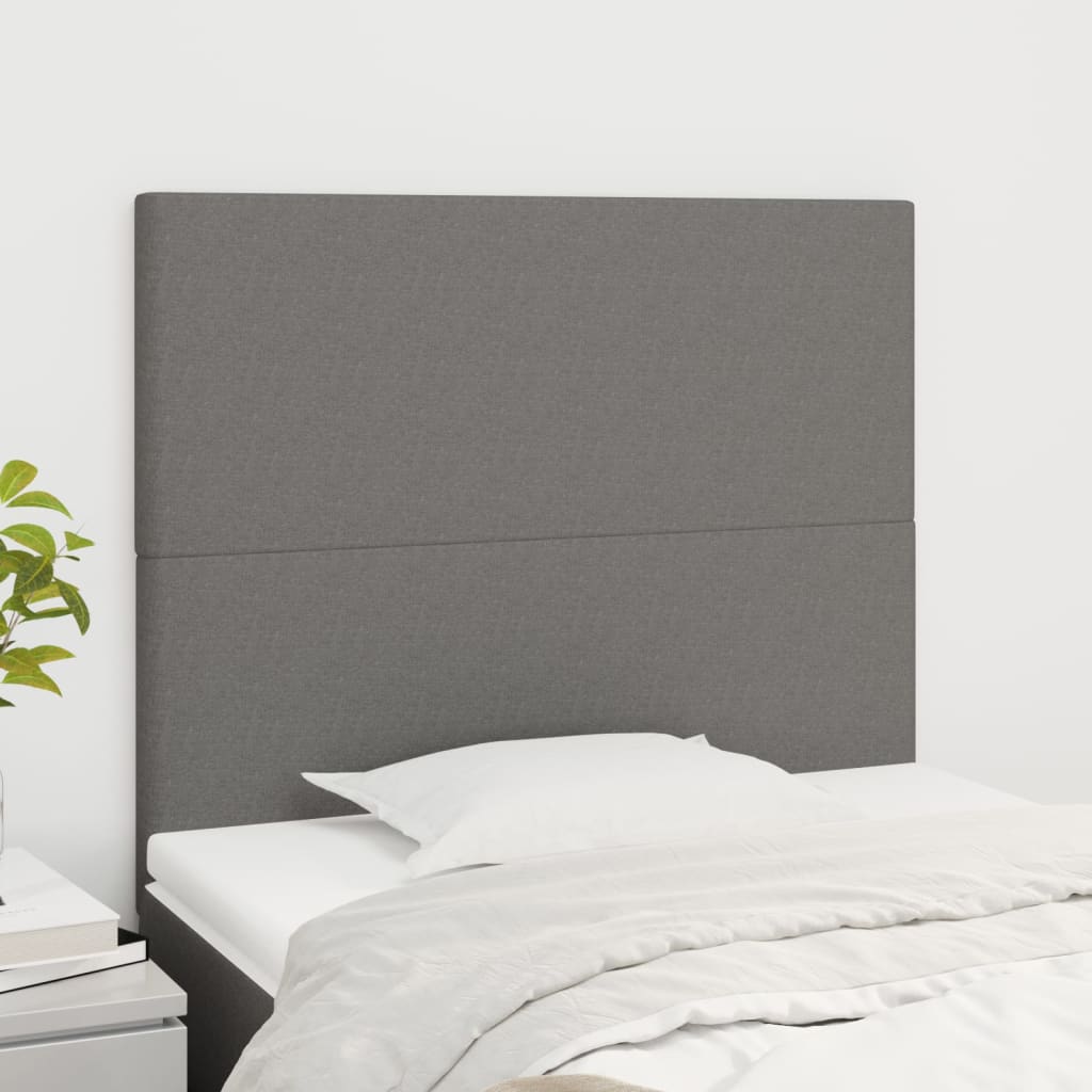 Uzglavlje tamno sivo 90x5x118/128 cm tkanina