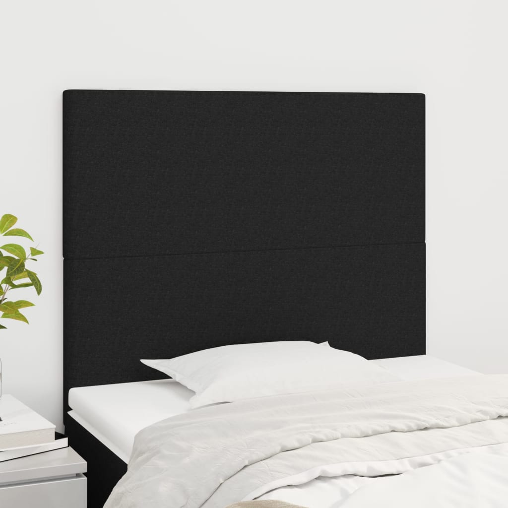Uzglavlje Crno 90x5x118/128 cm Tkanina