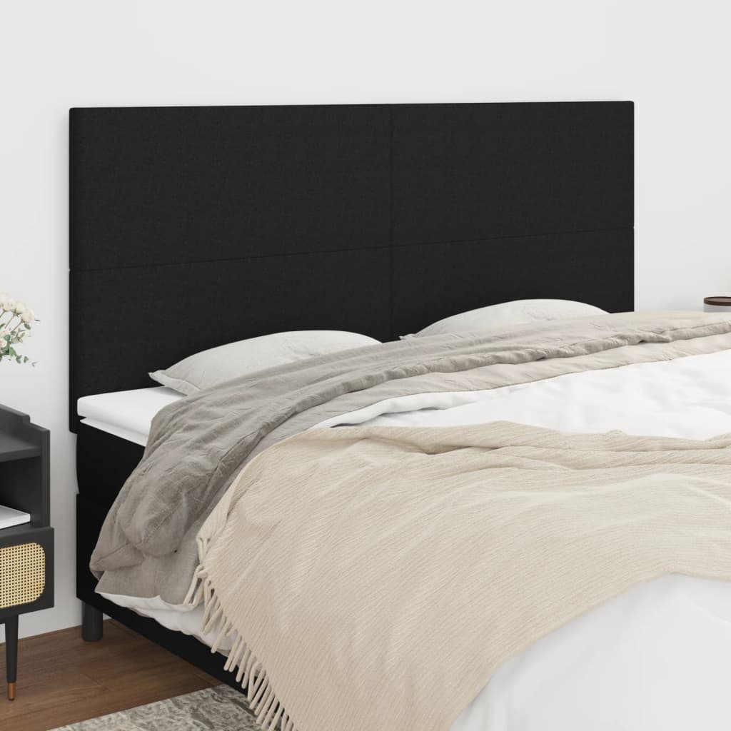 Uzglavlje Crno 160x5x118/128 cm Tkanina