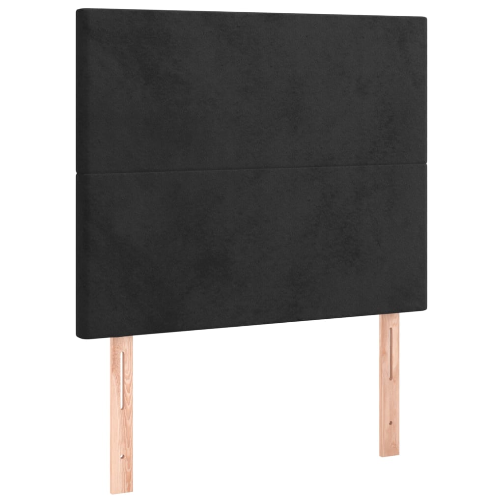 Uzglavlje Crno 80x5x118/128 cm Baršunasto