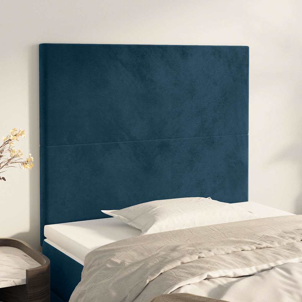 Uzglavlje tamnoplavo 80x5x118/128 cm baršunasto