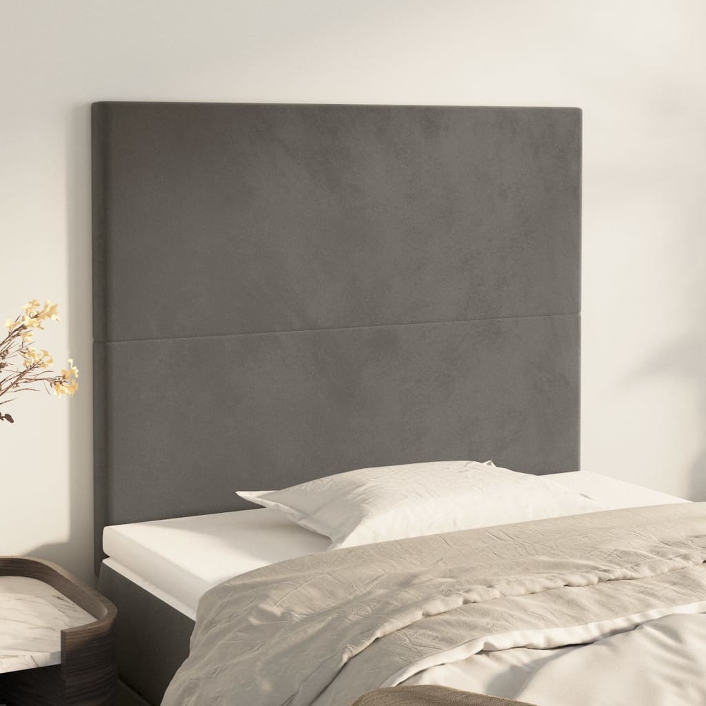 Uzglavlje tamno sivo 100x5x118/128 cm baršunasto