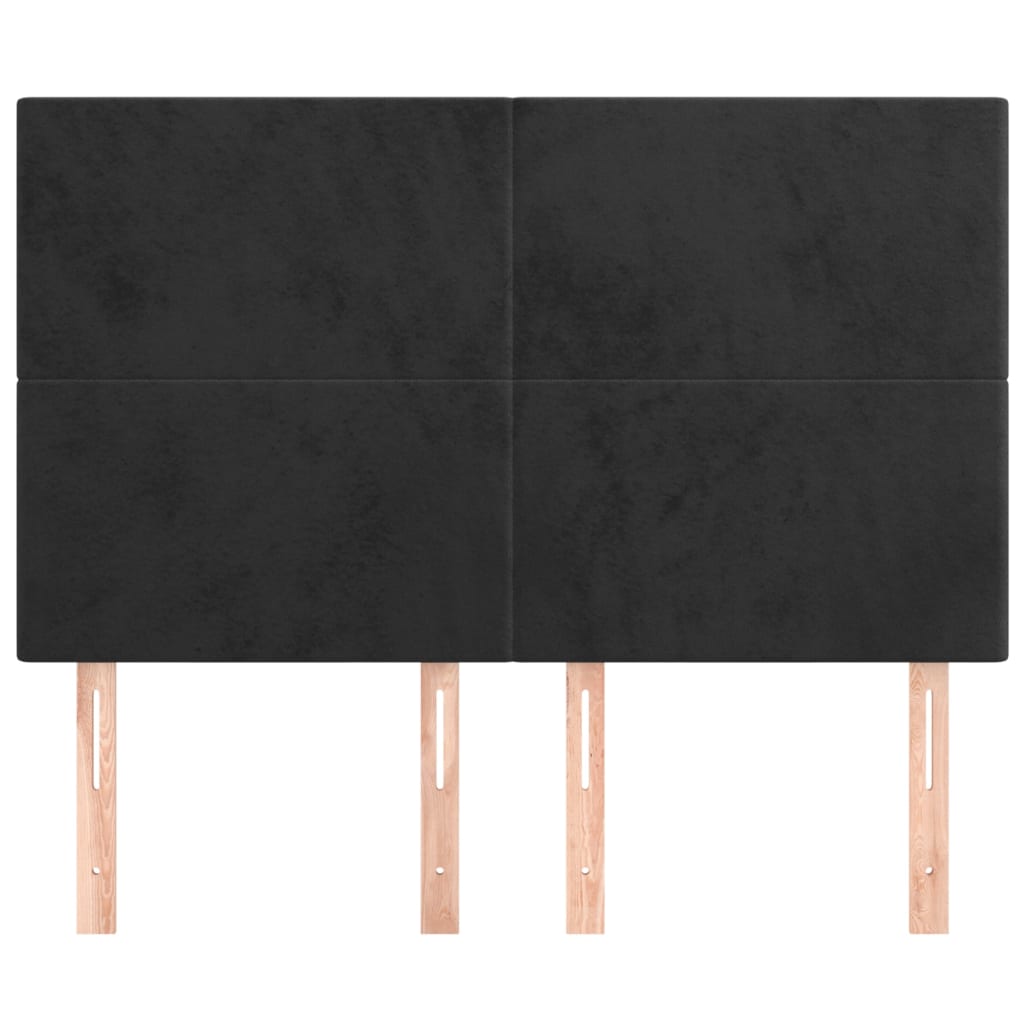 Uzglavlje Crno 144x5x118/128 cm Baršunasto