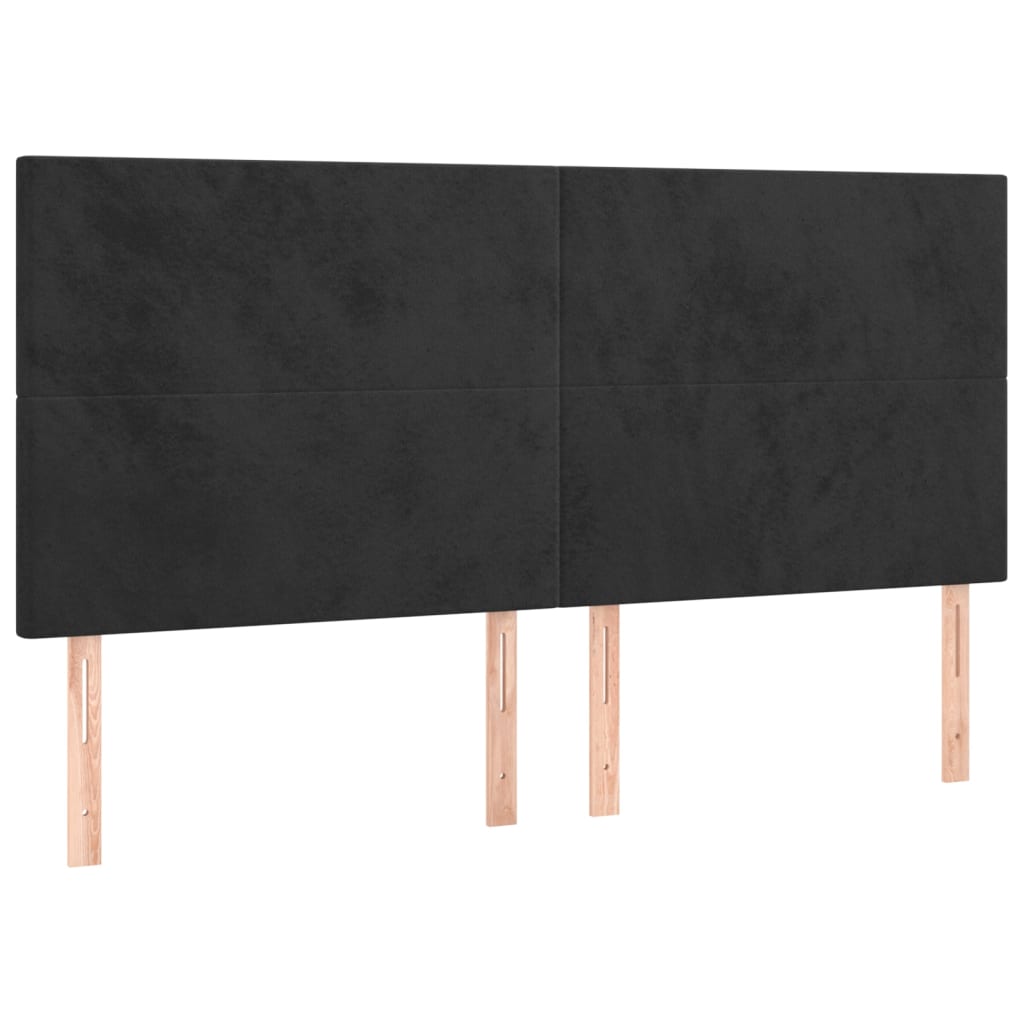 Uzglavlje crno 160x5x118/128 cm baršunasto