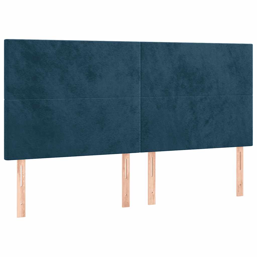 Uzglavlje tamnoplavo 160x5x118/128 cm baršunasto