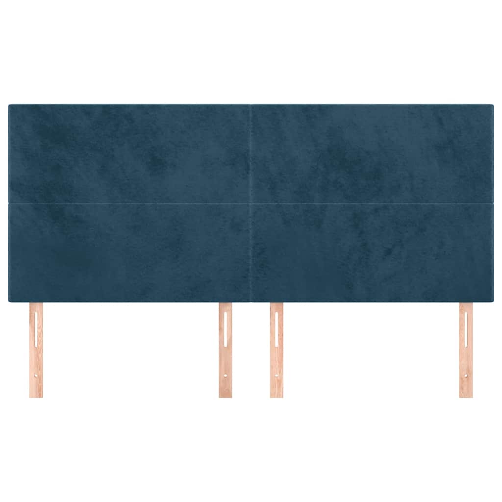 Uzglavlje tamnoplavo 160x5x118/128 cm baršunasto