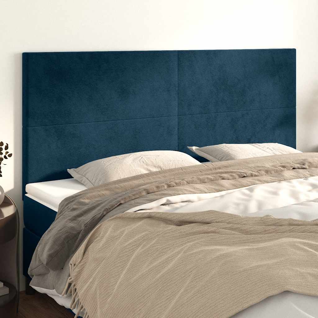 Uzglavlje tamnoplavo 160x5x118/128 cm baršunasto