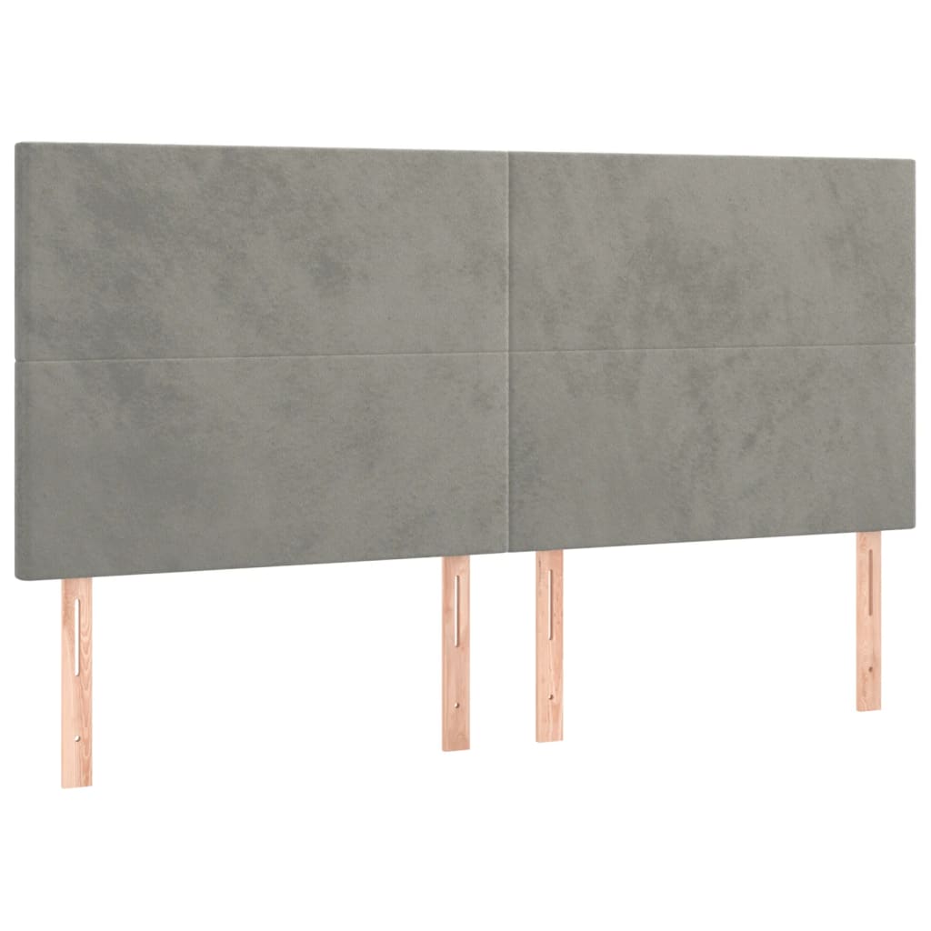 Uzglavlje svijetlosivo 180x5x118/128 cm baršunasto
