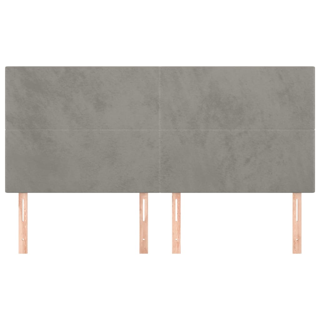 Uzglavlje svijetlosivo 180x5x118/128 cm baršunasto