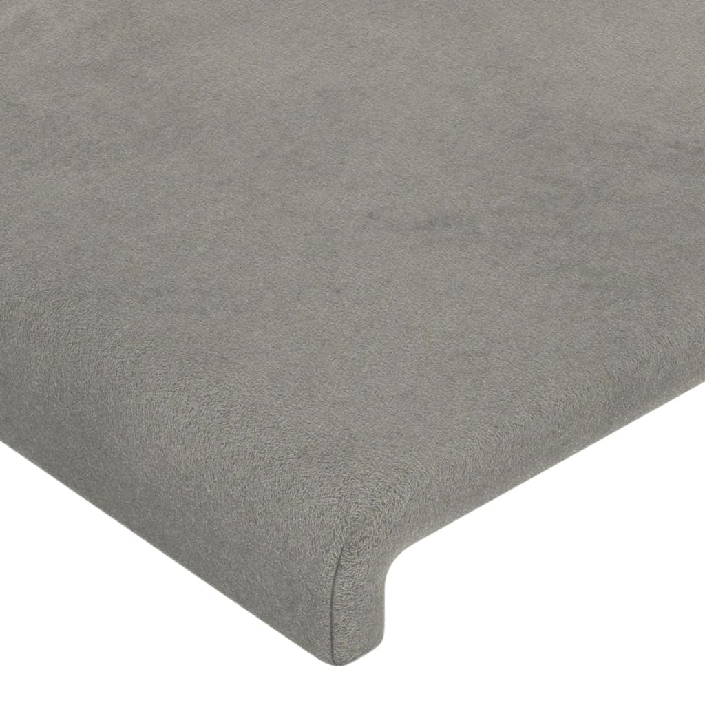 Uzglavlje svijetlosivo 180x5x118/128 cm baršunasto
