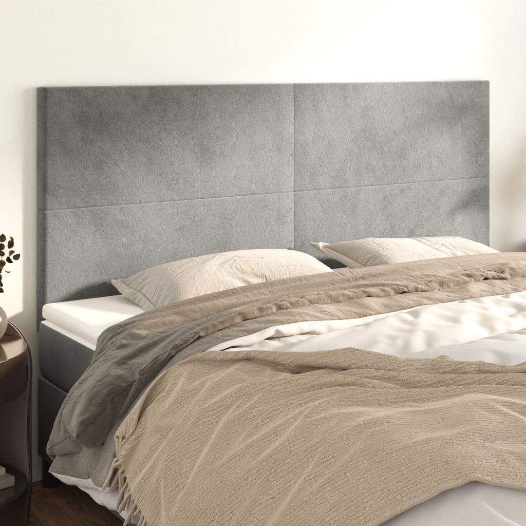 Uzglavlje svijetlosivo 180x5x118/128 cm baršunasto