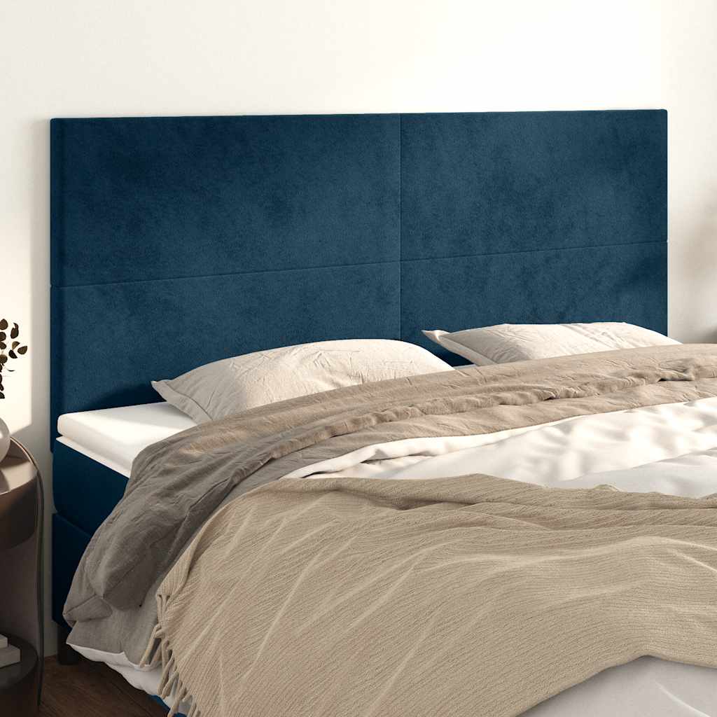 Uzglavlje tamnoplavo 180x5x118/128 cm baršunasto