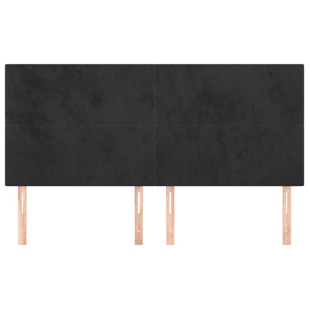 Uzglavlje crno 200x5x118/128 cm baršunasto