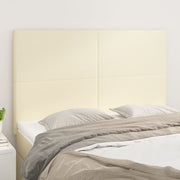 Uzglavlje krem boje 144x5x118/128 cm umjetna koža
