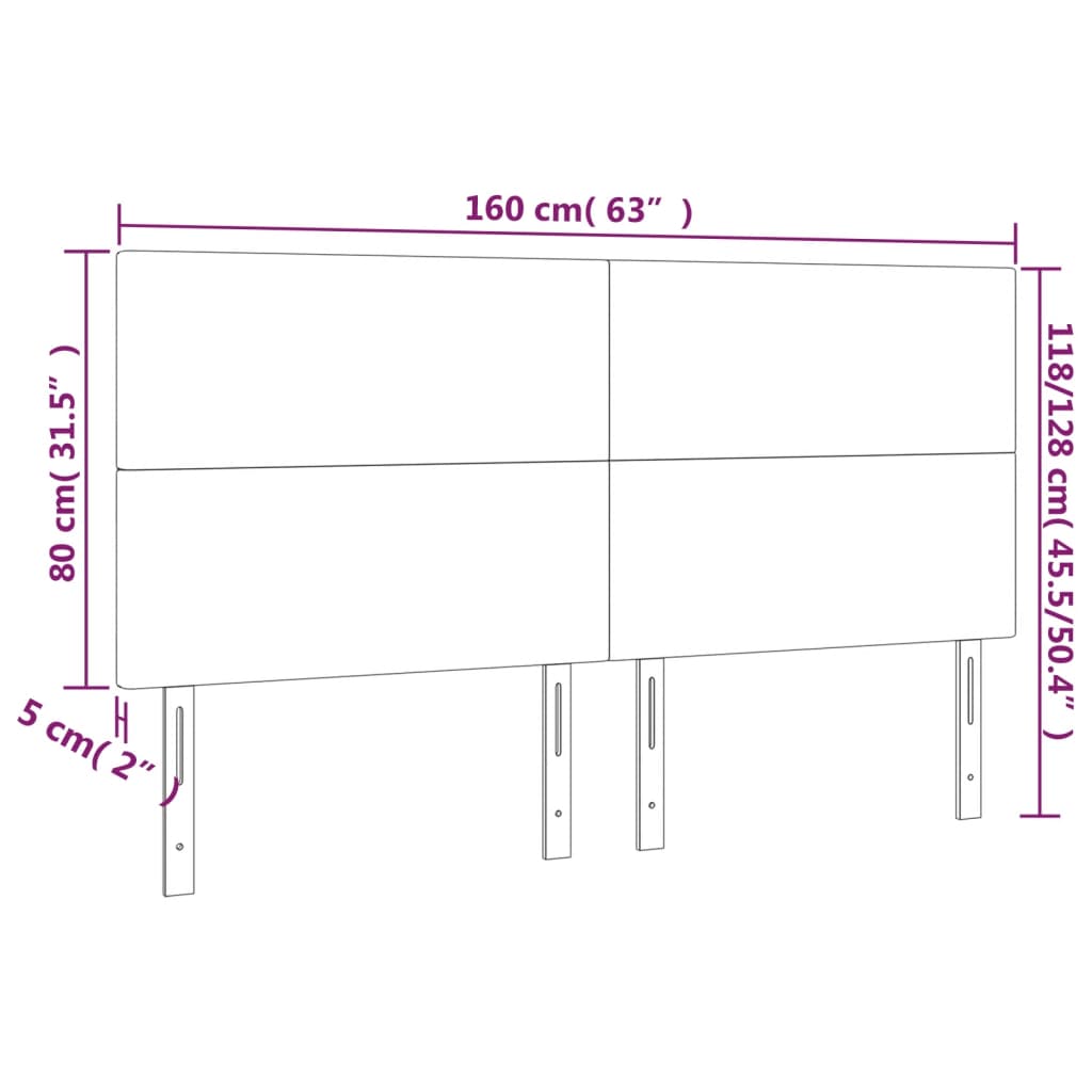 Uzglavlje krem boje 160x5x118/128 cm umjetna koža