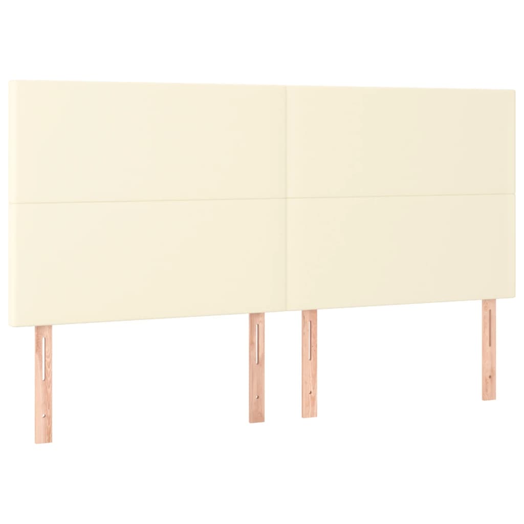 Uzglavlje krem boje 180x5x118/128 cm umjetna koža