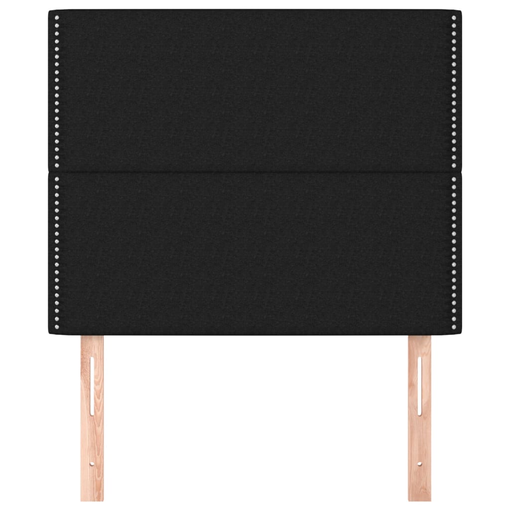 Uzglavlje Crno 80x5x118/128 cm Tkanina