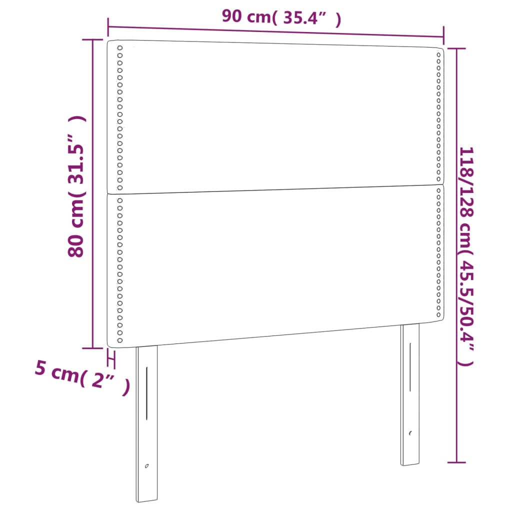 Uzglavlje krem boje 90x5x118/128 cm tkanina