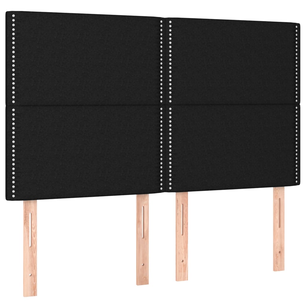 Uzglavlje crno 144x5x118/128 cm tkanina