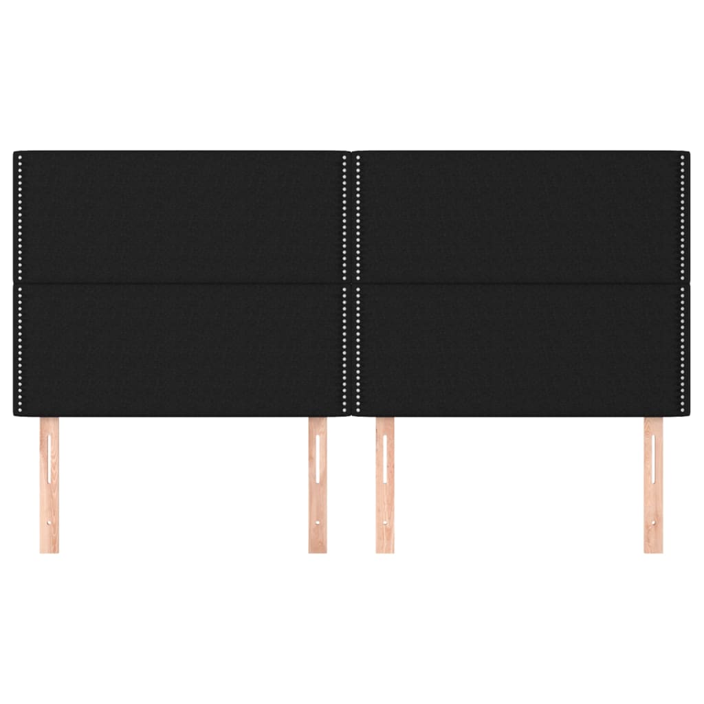 Uzglavlje Crno 180x5x118/128 cm Tkanina