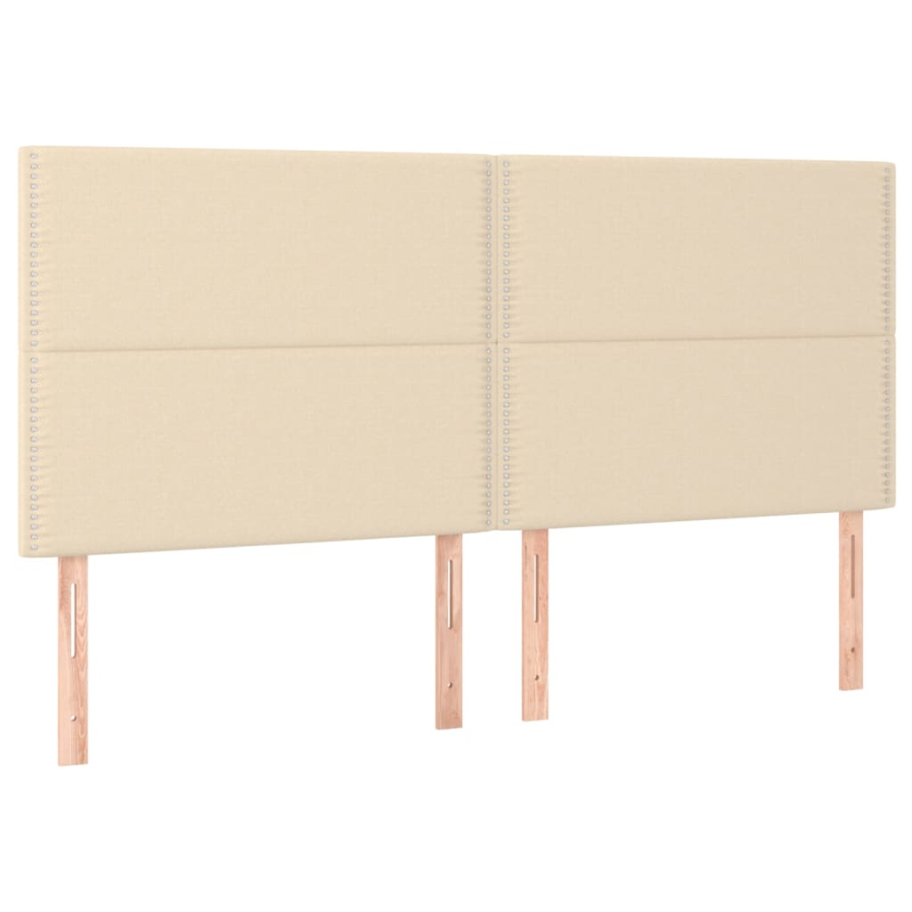 Uzglavlje krem boje 180x5x118/128 cm tkanina