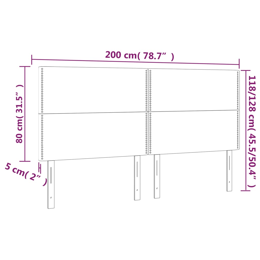 Uzglavlje svijetlosivo 200x5x118/128 cm tkanina