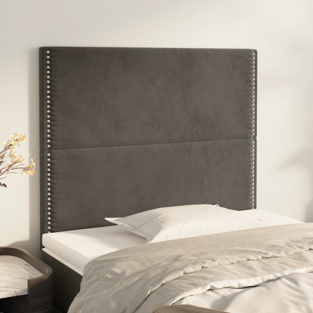 Uzglavlje tamno sivo 80x5x118/128 cm baršunasto
