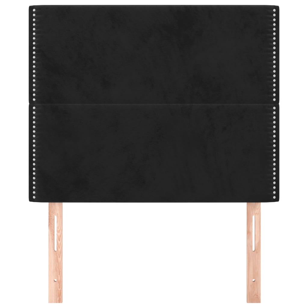 Uzglavlje Crno 80x5x118/128 cm Baršunasto