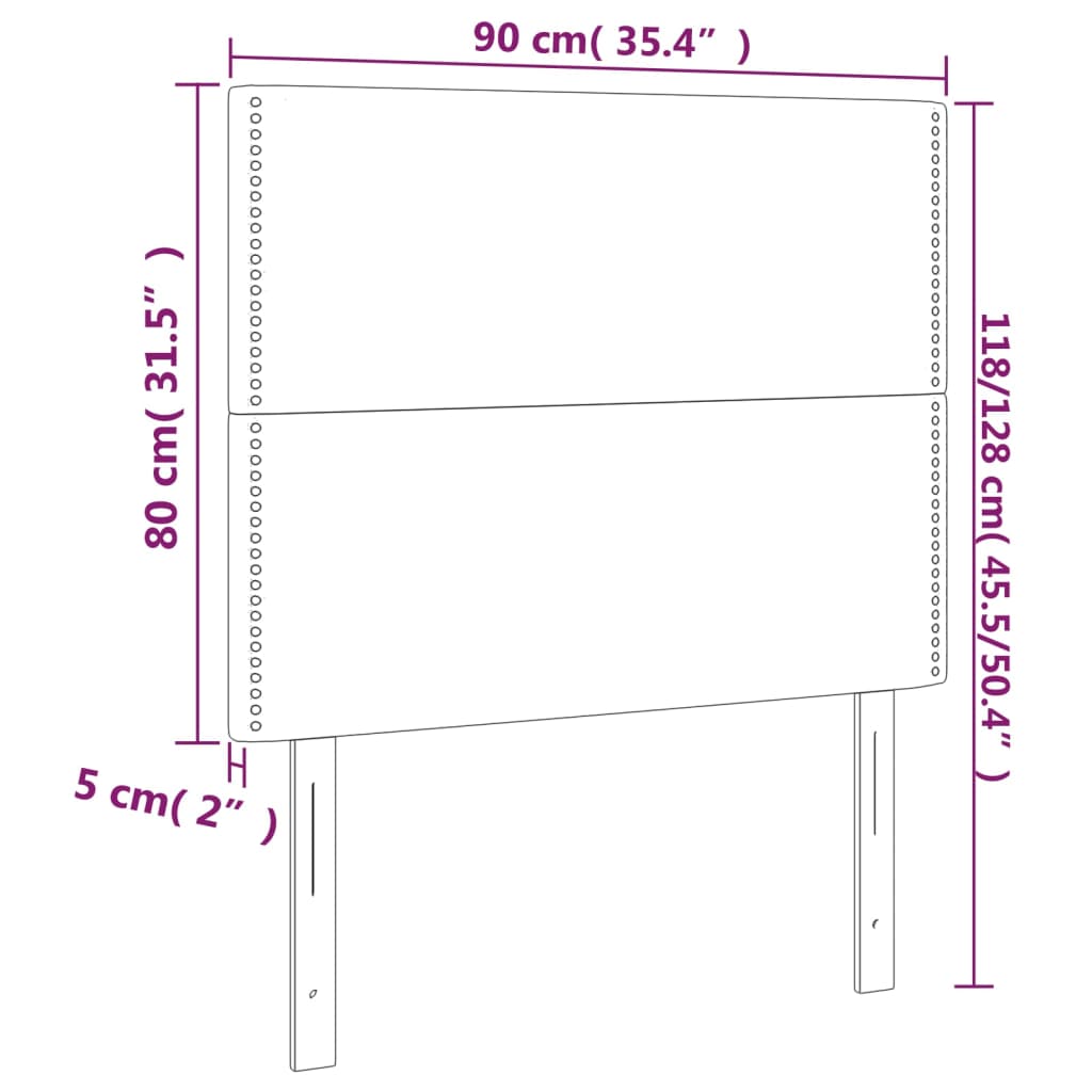 Uzglavlje tamno sivo 90x5x118/128 cm baršunasto