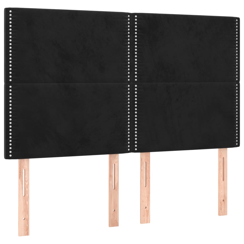 Uzglavlje Crno 144x5x118/128 cm Baršunasto