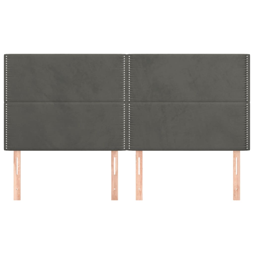 Uzglavlje tamno sivo 160x5x118/128 cm baršunasto