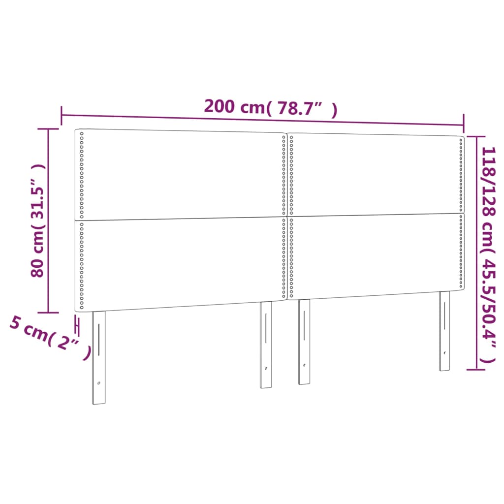 Uzglavlje svijetlosivo 200x5x118/128 cm baršunasto