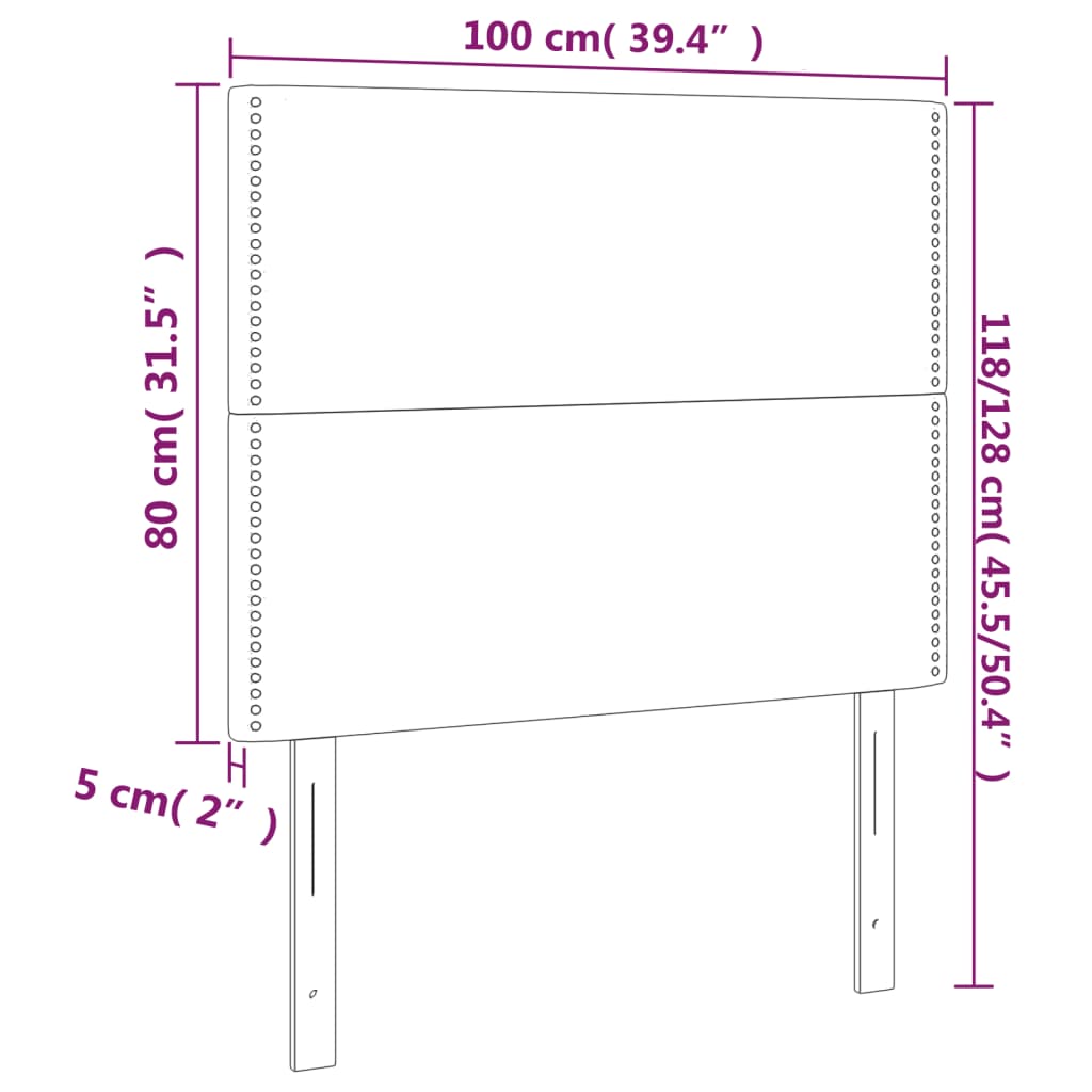 Uzglavlje Bijelo 100x5x118/128 cm Imitacija kože