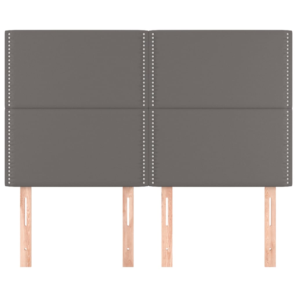 Uzglavlje sivo 144x5x118/128 cm umjetna koža