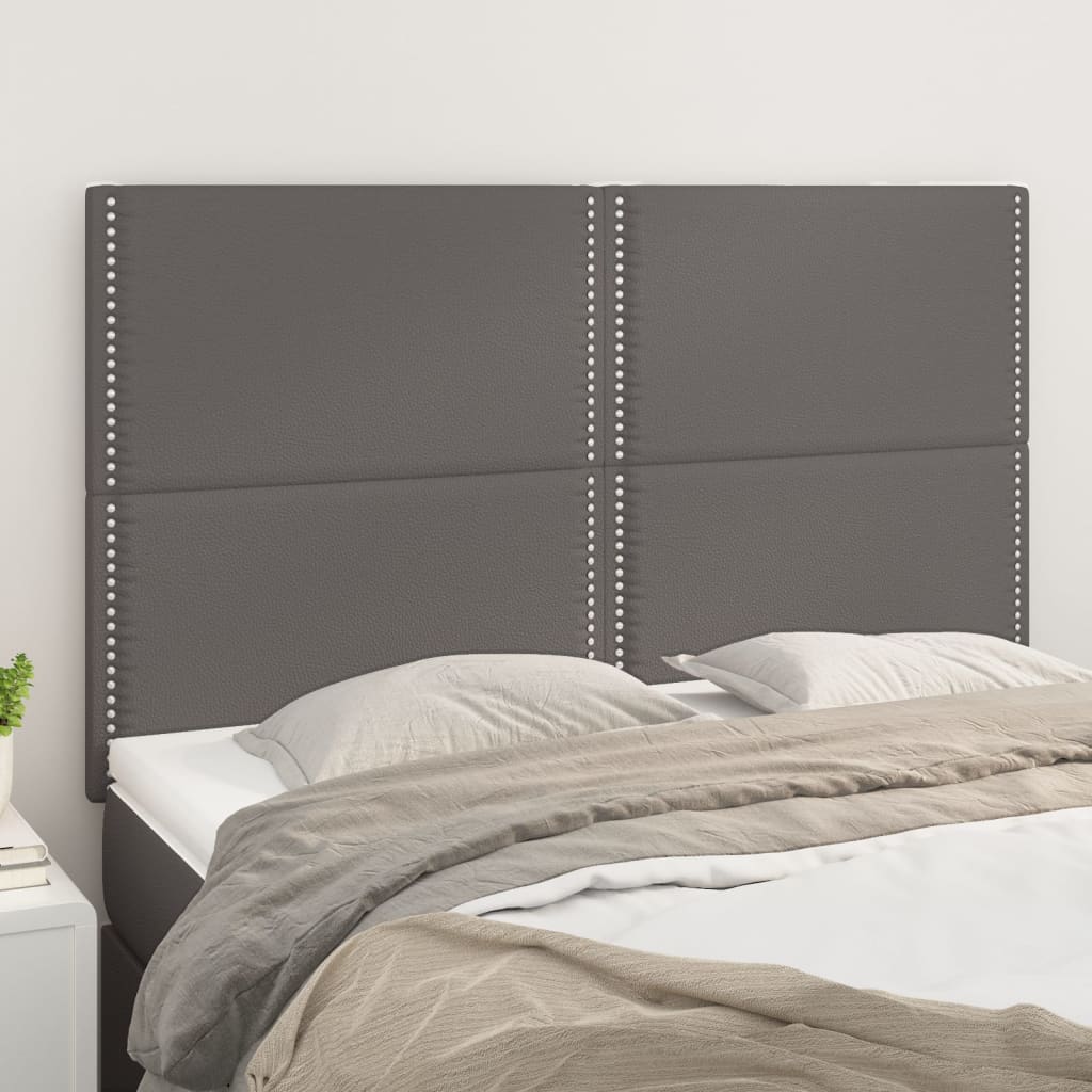 Uzglavlje sivo 144x5x118/128 cm umjetna koža