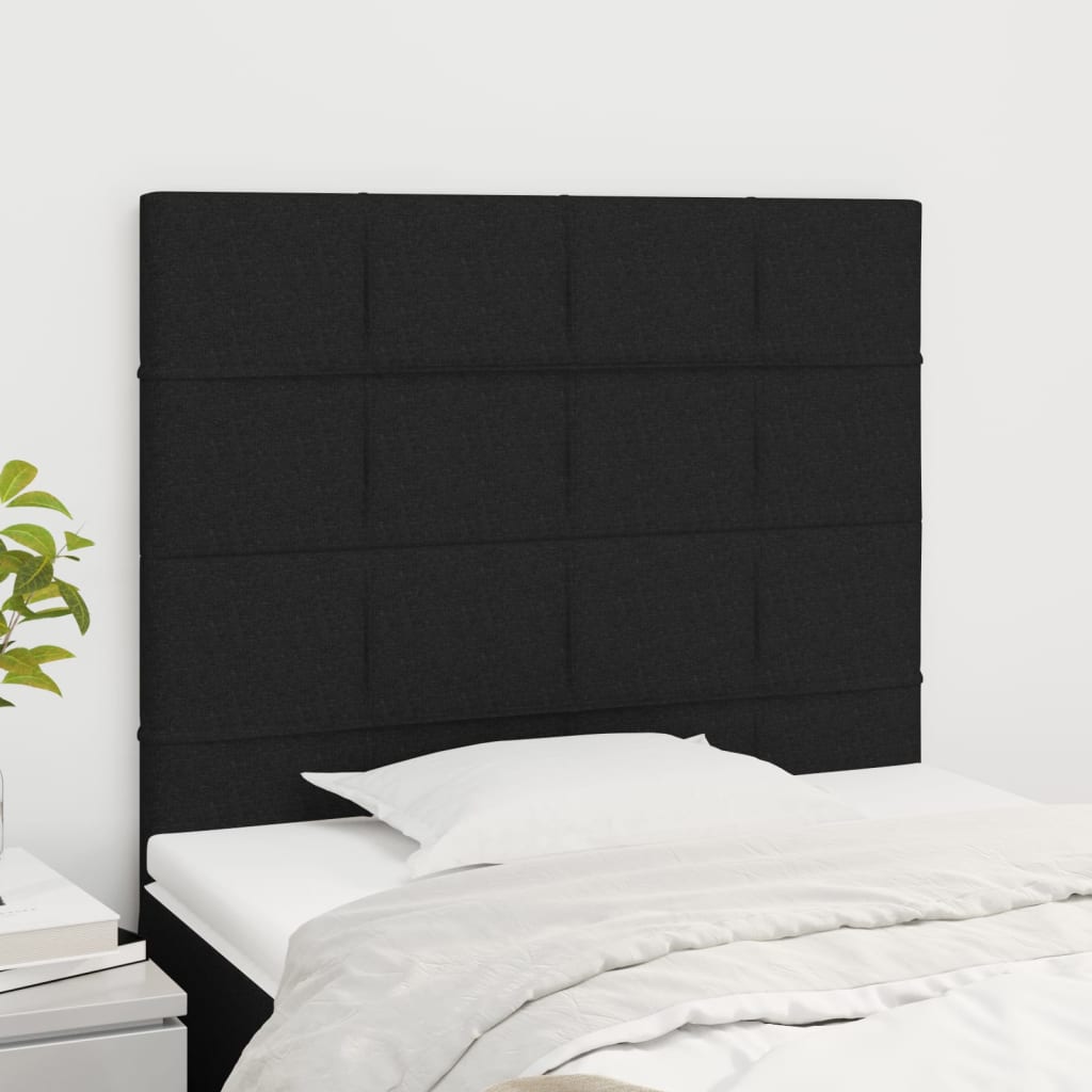 Uzglavlje Crno 90x5x118/128 cm Tkanina