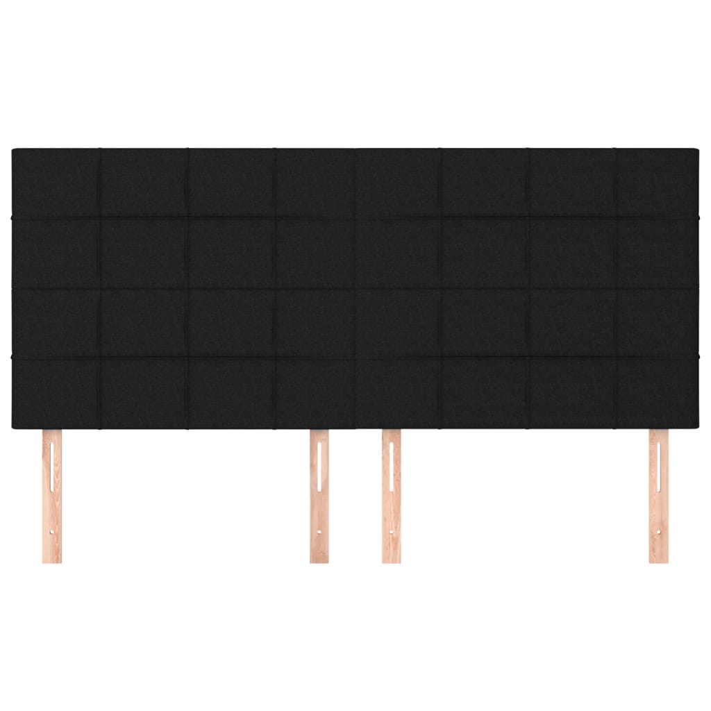 Uzglavlje Crno 200x5x118/128 cm Tkanina