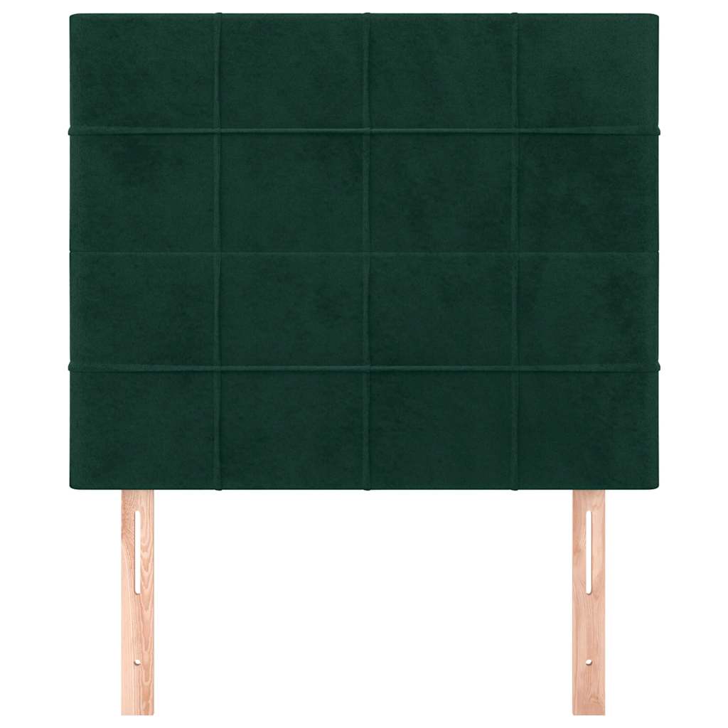 Uzglavlje tamnozeleno 80x5x118/128 cm baršunasto