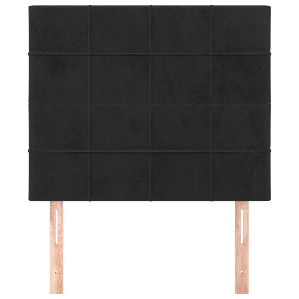 Uzglavlje Crno 90x5x118/128 cm Baršunasto